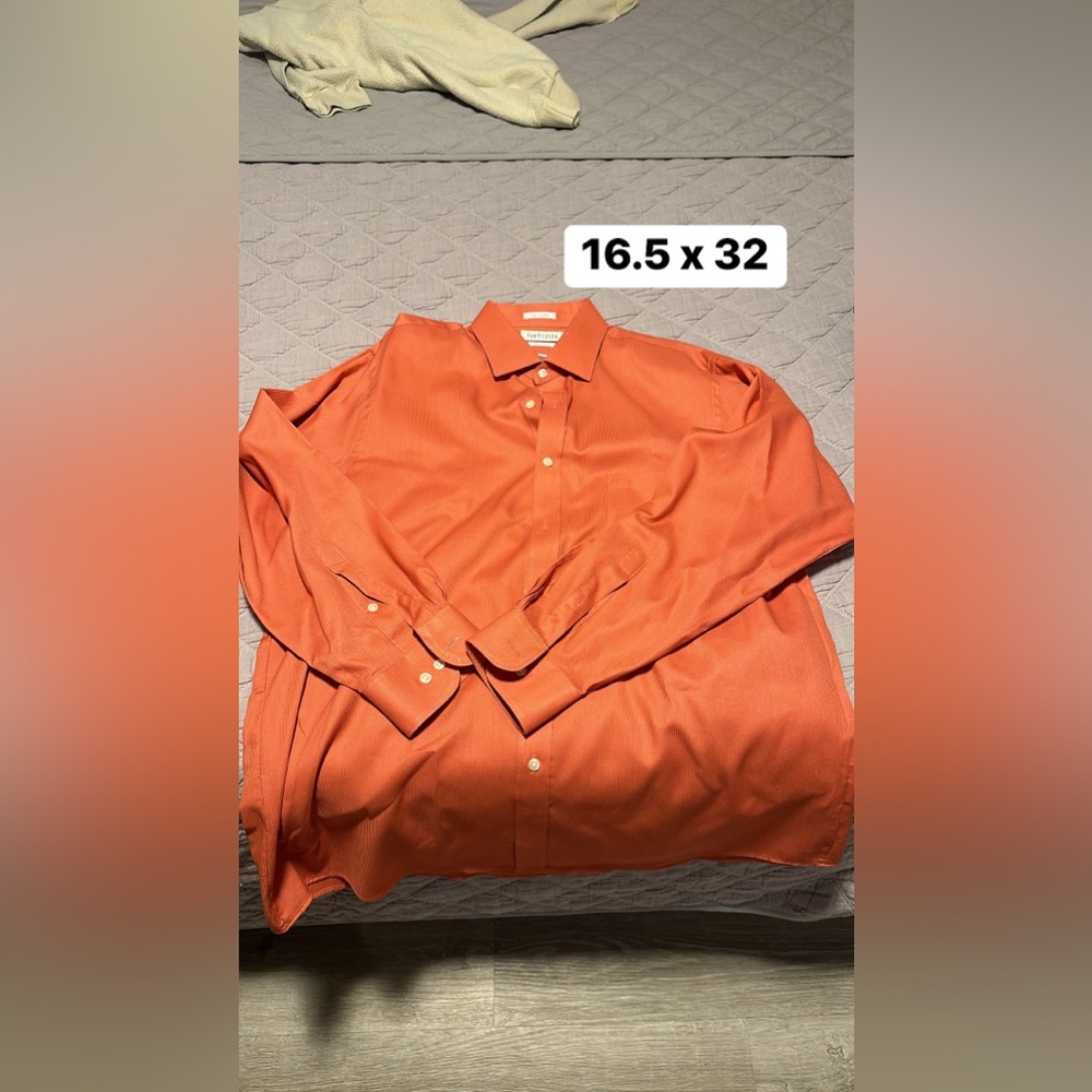 Men’s orange dress shirt so cute